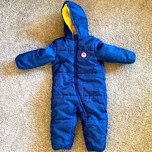 Toddler snow suit with hood